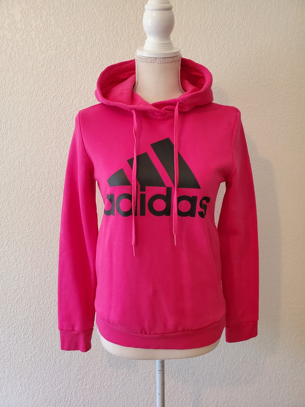 adidas Hot Pink Hoodie with Black Logo